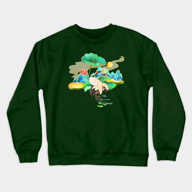 Awesome Crane Crewneck Sweatshirt by Happy Art Designs